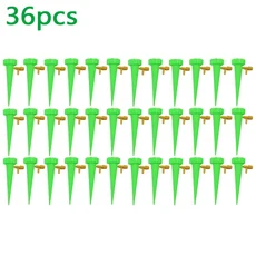 호환 6/24/36pcs 자체 급수 키트 물방울 관개 실내 식물 장치 홈 꽃 정원 도구, [05] Green 36pcs, 05 36pcs Green
