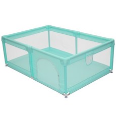 BabyBabe 兒童遊戲圍欄(安全圍欄)-寶寶安全防護 穩固不易傾倒 環保無毒材質, 湖水綠