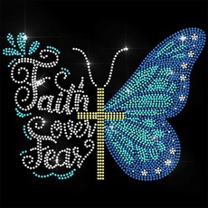 1개 유리 핫픽스 라인스톤 다리미 부착형 아플리케 의상 액세서리 (옷 가방 바지용 나비 모양 297x210mm), 혼합색