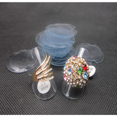 PVC 고무 투명 반지 진열대 거치대 20개입