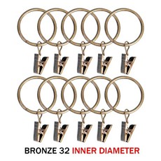 레트로 커튼 타이 링 후크 금속 클립 홈 침실 욕실 장식 걸이 핀, 10PCS, 4. Antique Brass-32mm, 1개
