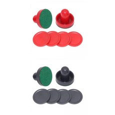 4PCS 플라스틱 에어 하키 푸셔 및 4PCS 퍽 교체 게임 테이블, 레드+블랙, 1개