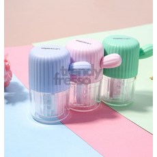수동 렌즈 세척기 여행용 콘택트 간편 회전 렌즈 세척기 위생 선인장 세척통 보관함 블루 핑크 민트, 1개