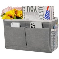 2층 침대 병원 기숙사 방을 위한 물병 홀더가 있는 옆 캐디 걸이 보관함흰색, Grey, 1개