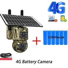 8MP 트레일 카메라 듀얼 렌즈 실외 3G/4G LTE 360도 태양광 발전 ° 팬 틸트 4K 나이트 비전 스마트 모션, 01 빠른  Mainland, 02 4G