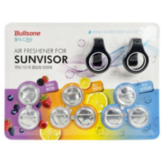 불스원 선바이저 방향제 세트(8입), 8개, 프레쉬 베리향,허니레몬향,오션 아쿠아향