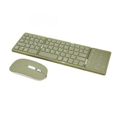 블루투스 무선 접기 휴대용 키보드 태블릿 디지털 터치 마우스 세트, 그린-블루투스키보드+마우스