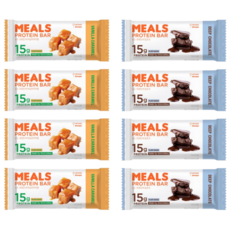 밀스 프로틴바 딥초코 카라멜 혼합 8p, 50g, 8개