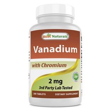 Best Naturals 釩鉻 2mg, 180顆, 1個