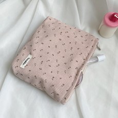 에브리테일 잔꽃 코듀로이 화장품 대형 빅파우치