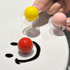 시크팩 스마일 변기 커버 손잡이 레드 옐로우 핑크 3개 1세트, 레드+옐로우+핑크