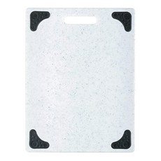 Dexas 슈퍼보드 손잡이와 미끄럼 방지 발이 있는 도마 27.9 x 36.8cm(11 14.5인치) 블랙 모서리가 밝은 화강암 색상, 미끄럼 방지 블랙 모서리가 있는 가벼운 화강암