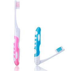 Aeaocvo 2Pc 접이식 칫솔 휴대용 부드러운 여행용 사이즈 하이킹 캠핑, one option