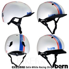 美國 bern NINO DVRT 兒童安全帽 幼童 滑步車 適用, 啞光雪白賽車條,S-M (51.5-54.5cm), 1個