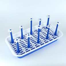 주방 미니 컵 식기 건조대 1단, 1개, 블루L