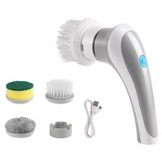 플린트 전기 클린 브러시 다기능 주방 홈 청소 3 교체 가능한 욕실, [03] Grey Brush Set, Grey Brush Set