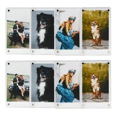 [포르르] LAGIPA 마그네틱 폴라로이드 프레임 Instax 미니 사진 2x3 아크릴 냉장고 자석 [12팩 24개]