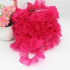 Organza 구겨진 프릴 Tulle 레이스 DIY 장난감 인형 옷 모자 드레스 애완 동물 턱받이 아기 침대 의류 푹신한 치마 밑단 트림, 어두운 보라색, 엘, 1개