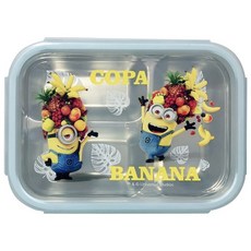 Sanpuli 山蒲利 三格不鏽鋼隔熱餐盒 ME-790, 小小兵 + 藍色盒子, 1個