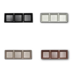 이더멜라민 EADER 메탈-직3구 (CZF-00085) 식당 업소용 멜라민 종지 세칸종지, 메탈 먹토, 1개