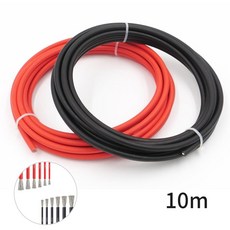 실리콘 케이블 전선 26/24/22/20/18/16/14/12/10/8AWG 10m, 26AWG 검정 10m, 1개