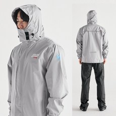 IRON 오토바이 우비 상하세트, 그레이