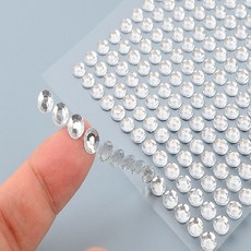 휴대폰데코 빛나는구슬스티커 반짝꾸밈 한줄연결 9종 500개 1장, 색상, 은색