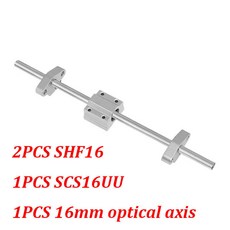 리니어레일 슬라이드 프린터 액세서리 8/10/12/16mm 광택 로드 키트 선형 가이드 솔리드 광축 원통형 슬라이드로드 레일 블록, 16mm Horizontal kit, 16mm Horizontal kit, 1개