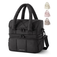 BAGSMART 캠핑 도시락가방 2단 보온보냉 피크닉 가방, 1개, 453블랙
