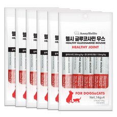 애니홀릭 반려동물 헬시 글루코사민 무스 영양제, 4회분, 치킨&연어, 6개
