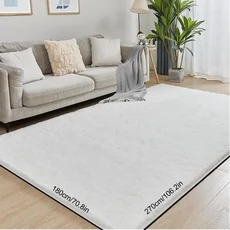 VIKAMA 사쿠라 핑크 플러시 거실 카펫 소녀 하트 침실 침대 옆 카펫 피부 친화적인 부드러운 장식 카펫, 05 100x160CM (3.3X5.3FT, 06 chunbai