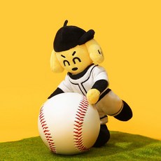 棒球運動員造型毛絨娃娃, 黃色, 1個