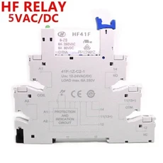 41F-1Z-C2-1 HF41F 24-ZS 12-ZS 1CO 슬림/SSR 릴레이 마운트 LED 보호 회로가있는 스크류 소켓 웨이퍼 릴레이 5V 12V 24V 230V, 규격 없음, 5V 1CO 6A Screw
