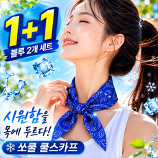 쏘쿨 쿨스카프 국산 아이스 넥쿨러 1+1, 1개, 블루