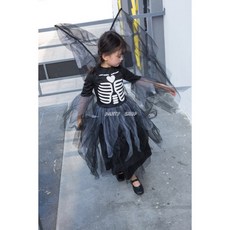 派對樂 萬聖節服飾 舞會變裝派對 骷髏蝙蝠仙子裝, 1個, L