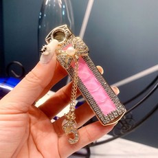 이쁜 여성용 라이터 신기한 특이한 귀여운 라이터 블랙화이트 1개, 핑크색 케이스 포함