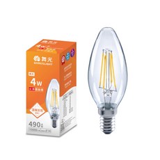 【燭光燈飾】【台灣現貨】【附發票】舞光 E14 蠟燭燈絲燈 C35 燈泡 仿鎢絲拉尾 水晶燈蠟燭 LED-E14ED4, 1個, 燈絲燈-4W(拉尾)