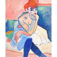 Woman in a Chemise 아트포스터 감성선물, 그림만(매트지), 21x25.99