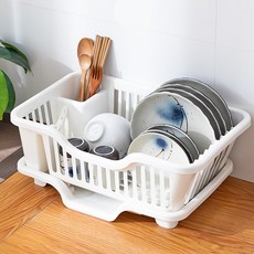 滴水碗盤架 橫式 碗盤 瀝水架 碗筷 餐具架 碗盤架 廚房 瀝水碗架 收納架, 【A】白色, 1個, 1層