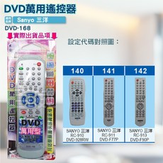 SANYO 三洋 DVD遙控器 DVD-168 紅外線傳輸