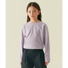 무신사 스탠다드 MUSINSA STANDARD KIDS 릴렉스드 크루 넥 긴소매 긴팔 티셔츠 [라벤더] MKBTL3Z03-LV 458715