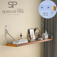 스페셜라이프 튼튼한 인테리어 무타공 벽걸이 벽선반 다용도 정리함, 호두, 1단