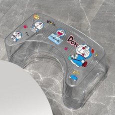 可愛卡通庫洛米馬桶凳 家用蹲坑神器 衛生間兒童成人墊腳凳, 透明 哆啦A夢貼紙 升級款