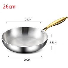 냄비 무코팅 스킬렛 스틸 스테이크 316 프라이팬 주방 가스레인지 인덕션 논스틱 쿠커용 스테인리스, 26cm
