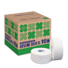 정원_도톰한 3겹 꽃데코 엠보싱 130M 점보롤 화장지 16롤/업소용 휴지, 1박스, 16롤
