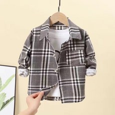 男女童長袖格子衫 兒童格子襯衫