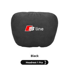 핫 라인 스웨이드 자동차 헤드레스트 목 시트 요추 쿠션 소프트 넥, 색상 이름: 8. Black Headrest