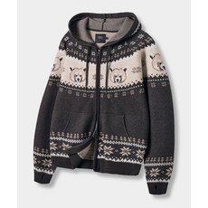 브랜드정품 디미트리 블랙 2WAY 에센셜 헤비웨이트 노르딕 가디건_후드 차콜 346303