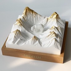 Super歐爸 極地系列造型擴香石 實木底座 桌面擺件 車載香氛 交換禮物, 極地雪山-B款配北極熊,No.2藍風鈴, No.2藍風鈴