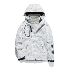 남성 스키복 퍼 스노우 성인 보드복 여성스키복 여자 따뜻한, 1개, 여성용 카모플라주화이트